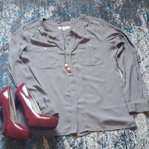 Gray Dress Blouse